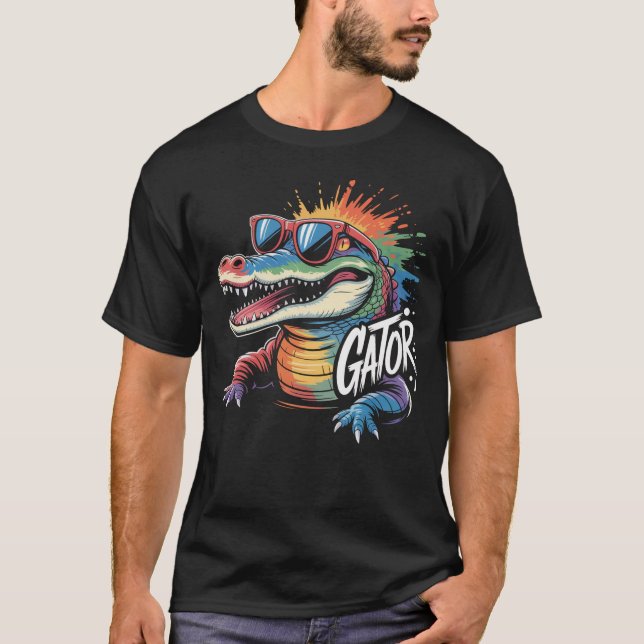 T-shirt Lunettes de soleil Gator Alligator (Devant)