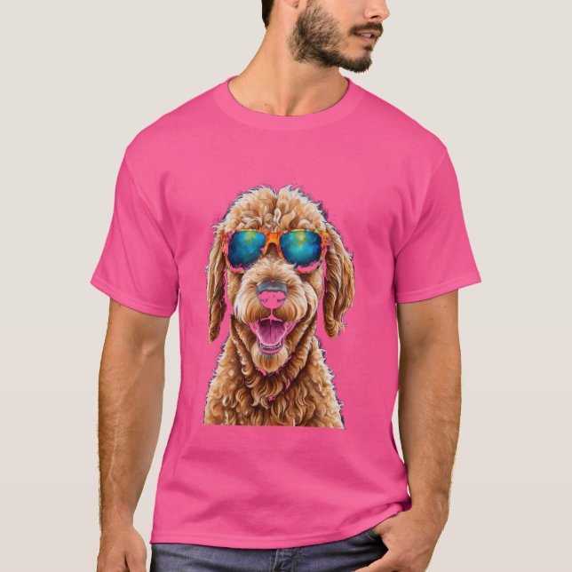 T-shirt Lunettes de soleil Goldendoodle Doodle doré Dog Ar (Devant)