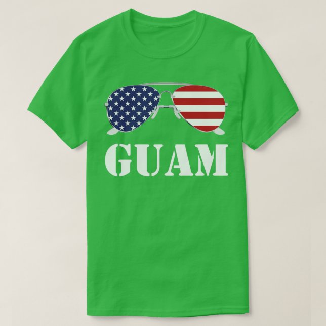 T-shirt Lunettes de soleil Guam American Patriotic (Design devant)