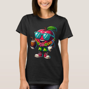 T-shirt Lunettes de soleil hawaïennes buvant un coco d'été