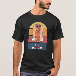 T-shirt Lunettes de soleil Hotdog Cool alimentaire rapide
