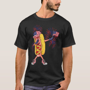 T-shirt Lunettes de soleil Hotdog Drapeau américain 4 juil