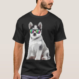 T-shirt Lunettes de soleil Husky Chiens Animaux