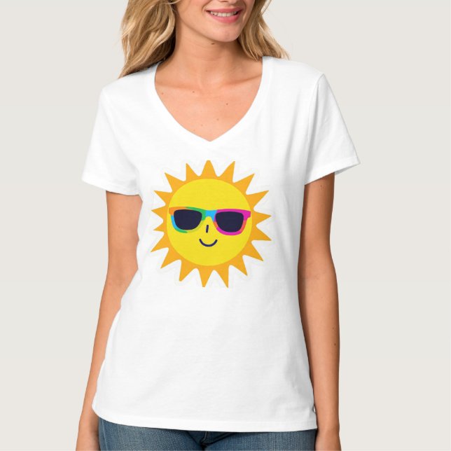 T-shirt Lunettes de soleil joyeuses – Ambiance est (Devant)
