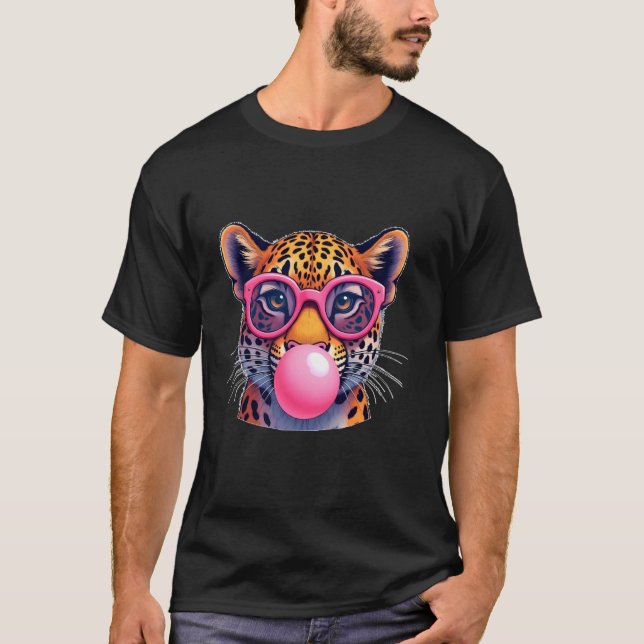 T-shirt Lunettes de soleil léopard guépard mignon jaguar c (Devant)