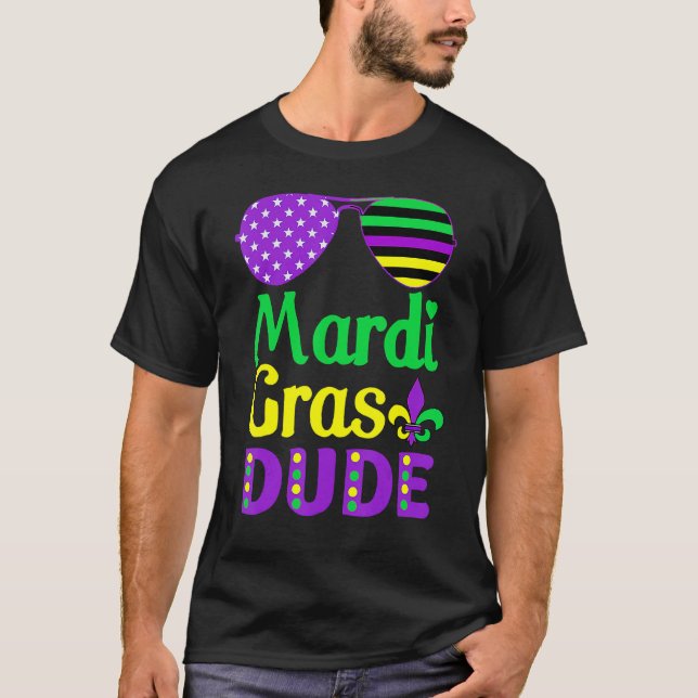 T-shirt Lunettes de soleil Mardi Gras Dude (Devant)
