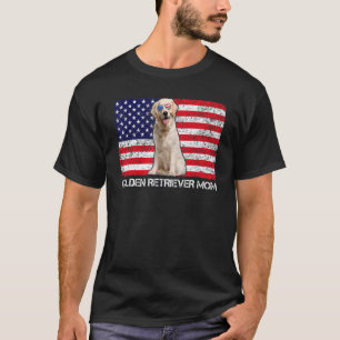T-shirt Lunettes de soleil Mère Retriever doré Drapeau Amé