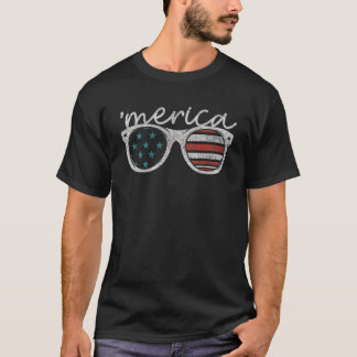 T-shirt Lunettes de soleil Merica 4 juillet garçons filles