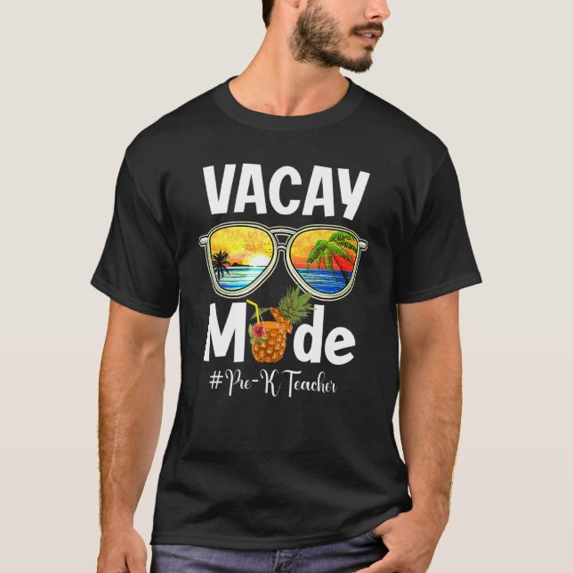 T-shirt Lunettes de soleil Mode Vacay Pré K Vibes d'été po (Devant)