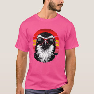 T-shirt Lunettes de soleil Osprey Bird Sunset Retro Style