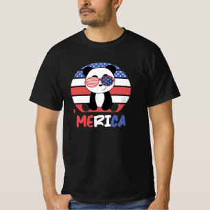 T-shirt Lunettes de soleil Panda 4 juillet Pandas américai