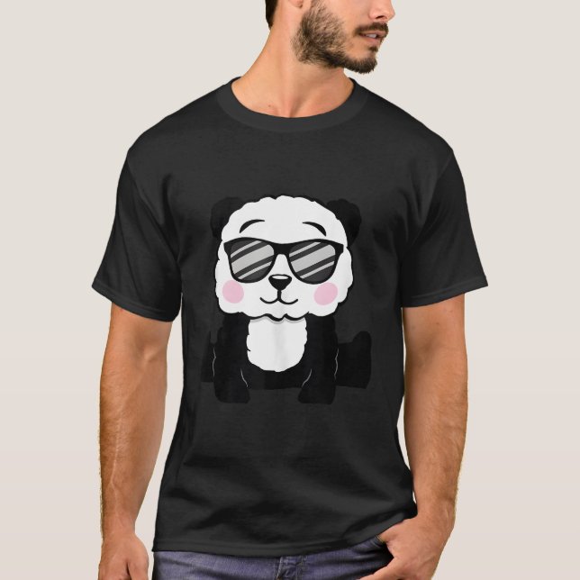 T-shirt Lunettes De Soleil Panda Pour Et (Devant)