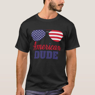 T-shirt Lunettes de soleil patriotiques American Dude 4 ju