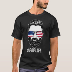 T-shirt Lunettes de soleil Pop Life Fête des pères drapeau