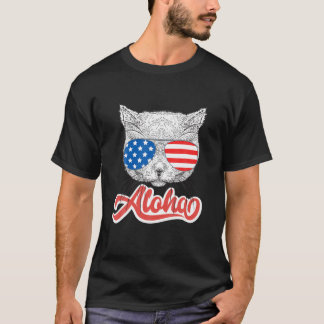 T-shirt Lunettes de soleil pour chat Drapeau américain Ado