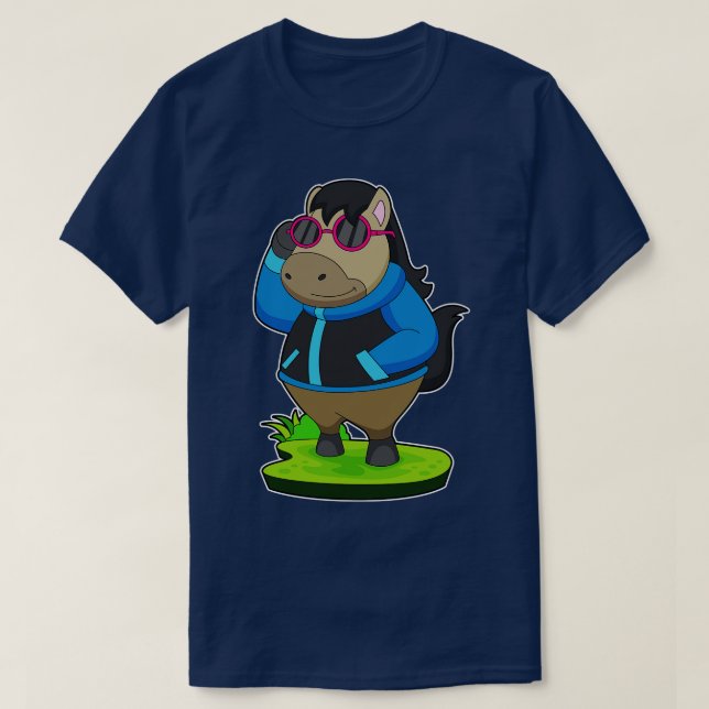 T-shirt Lunettes de soleil pour cheval (Design devant)