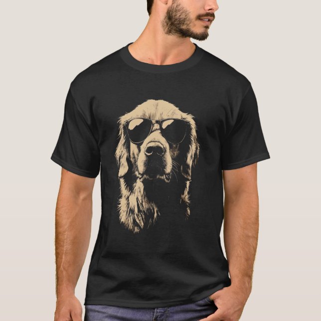 T-shirt Lunettes de soleil pour chien Retriever doré Graph (Devant)