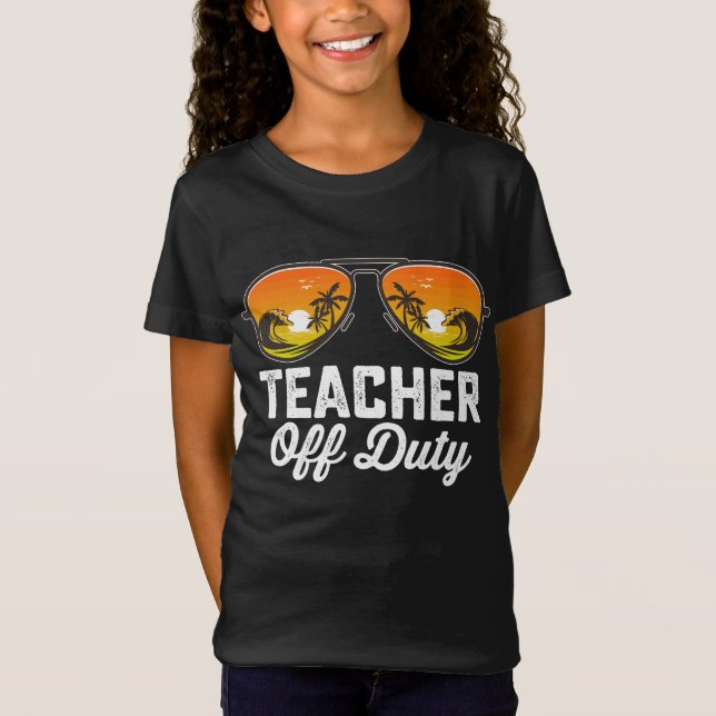 T-Shirt Lunettes de soleil pour enseignant hors service de (Devant)
