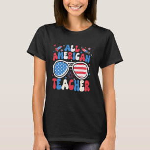 T-shirt Lunettes de soleil pour enseignant tout américain 