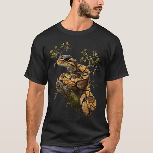 T-shirt Lunettes de soleil Python boule Gardien de reptile (Devant)