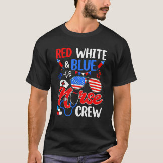 T-shirt Lunettes de soleil Red White Blue Nurw 4 juillet