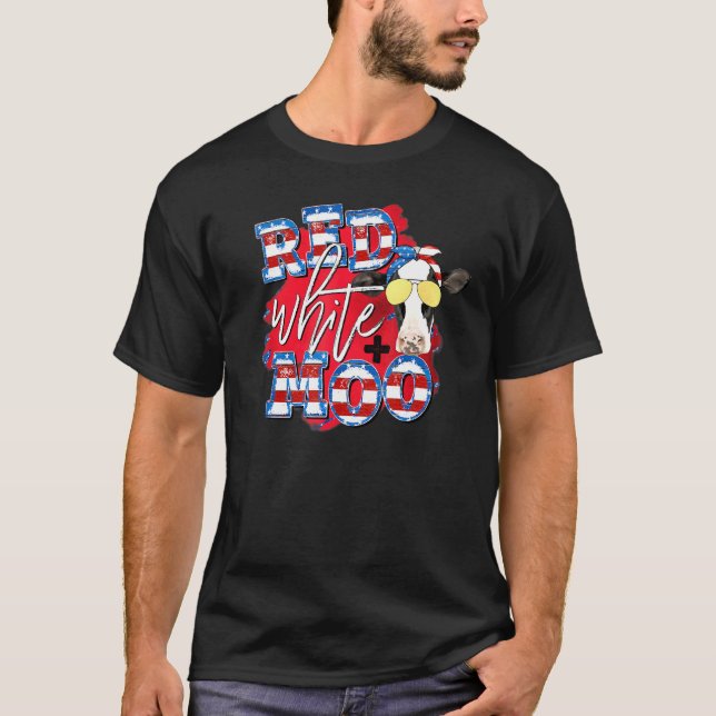 T-shirt Lunettes de soleil Red White et Moo Cow Patriotiqu (Devant)