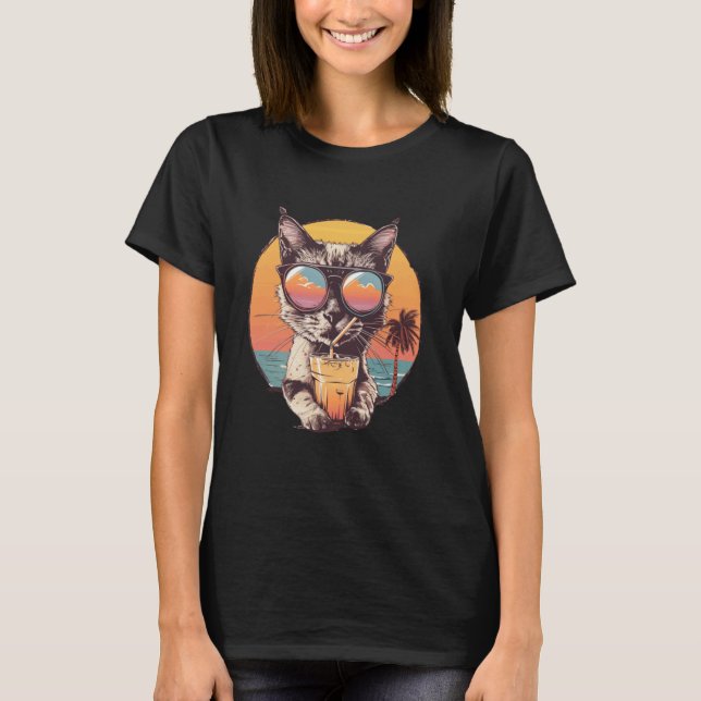 T-shirt Lunettes de soleil réfléchissantes de vacances d'é (Devant)