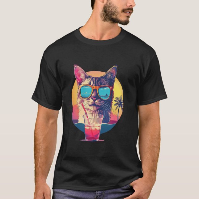 T-shirt Lunettes de soleil réfléchissantes de vacances d'é (Devant)