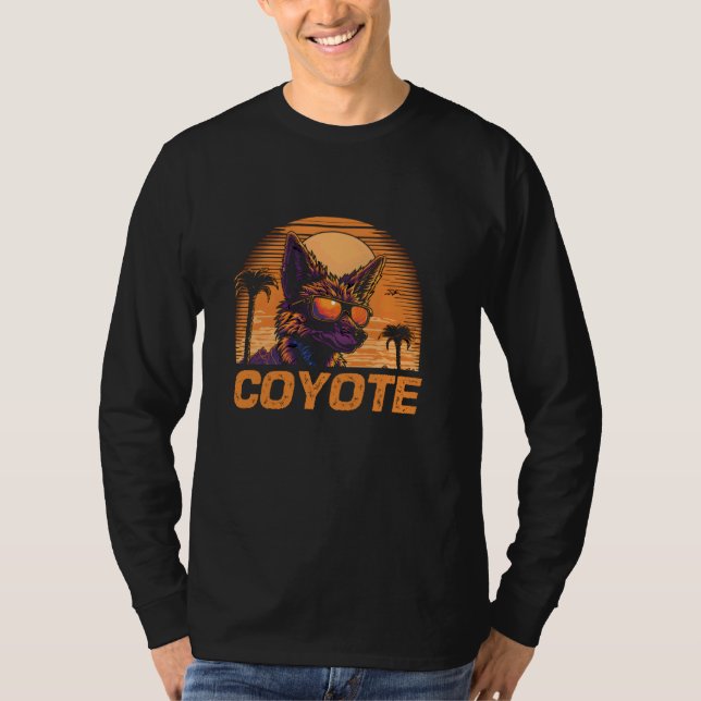 T-shirt Lunettes de soleil Retro cool Coyote (Devant)