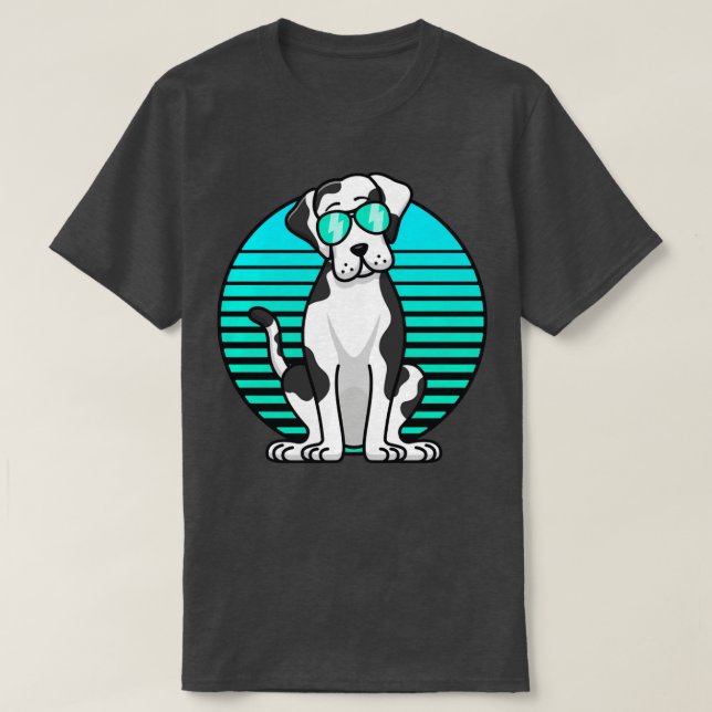 T-shirt Lunettes de soleil rétro Harlequin Great Dane Kids (Design devant)