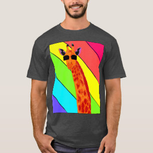 T-shirt Lunettes de soleil Retro Vintage Giraffe Drôle Gir