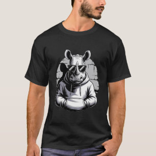T-shirt Lunettes de soleil Rhino Motif artistique animal R