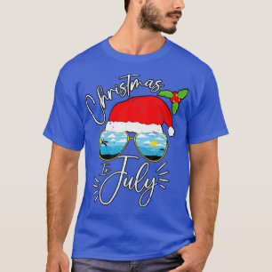 T-shirt Lunettes de soleil Santa Hat Vacances d'été Noël e