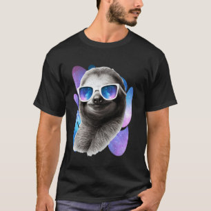 T-shirt Lunettes de soleil Sloth Space Galaxy Lunettes de