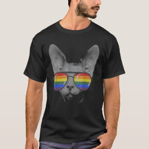 T-shirt Lunettes de soleil Sphynx Chat Gay Pride Lgbt