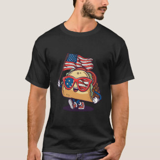 T-shirt Lunettes de soleil Taco Drapeau Américain Usa 4 Ju