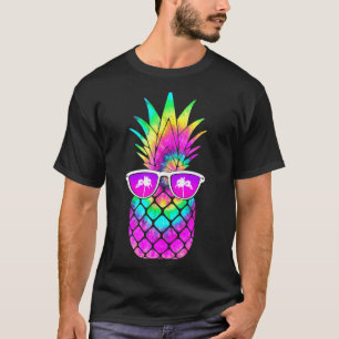 T-shirt Lunettes de soleil Tie Dye Ananas d'été Fruit Trop
