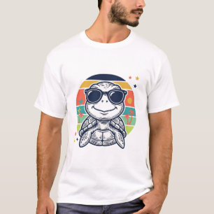 T-shirt Lunettes de soleil tortue tropicale vintage Beach