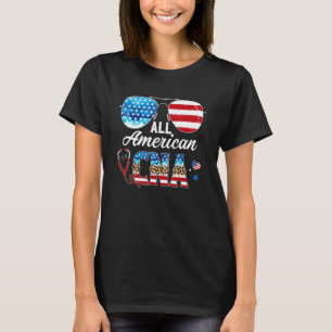 T-shirt Lunettes de soleil Tous American Cna Nurse 4 juill