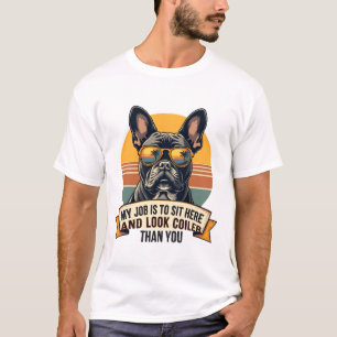 T-shirt Lunettes de soleil vintage bouledogue français Mon
