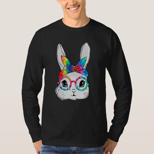 T-shirt Lunettes de soleil visage lapin Tie Dye Lunettes d (Devant)