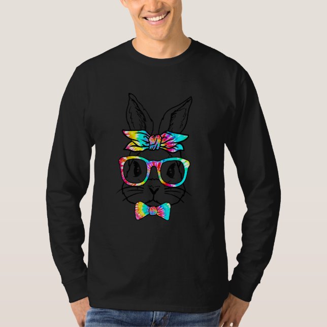 T-shirt Lunettes de soleil visage lapin Tie Dye Lunettes d (Devant)