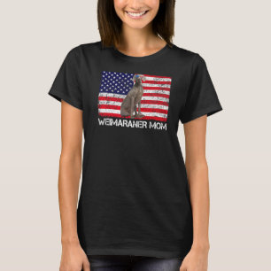 T-shirt Lunettes de soleil Weimaraner Maman Drapeau Améric