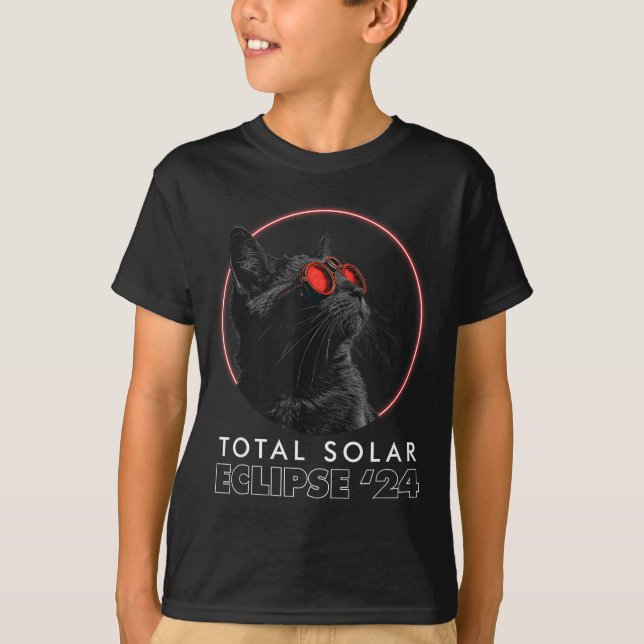 T-shirt Lunettes de totalité de l'éclipse de chat drôle So (Devant)