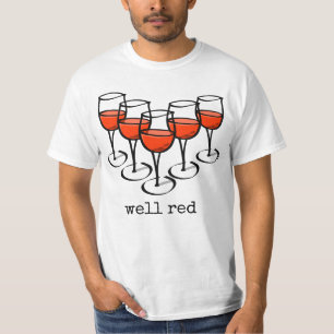 T-shirt Lunettes de vin de dessin bien Red Winery Humour