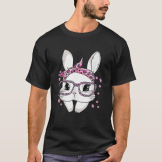 T-shirt Lunettes de visage de lapin bandeau léopard Jour d