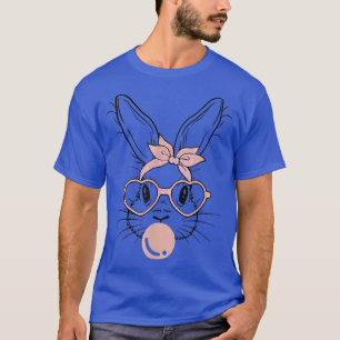 T-shirt Lunettes de visage de lapin gomme Jour de Pâques
