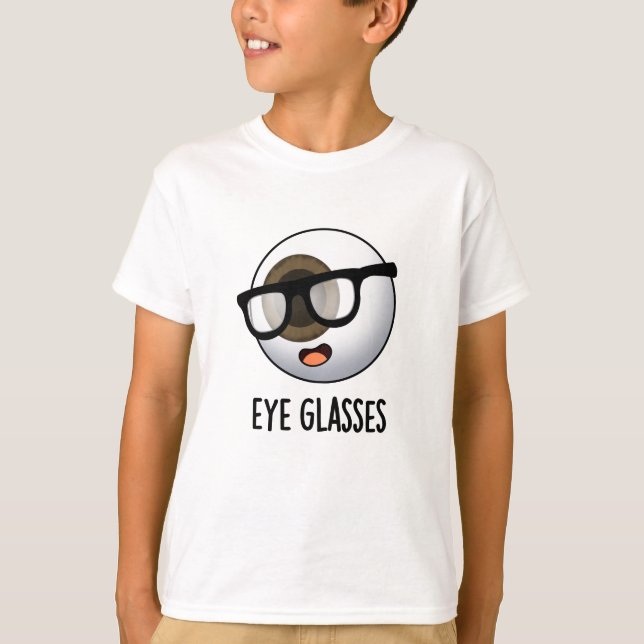 T-shirt Lunettes Drôles de blagues sur le globe oculaire  (Devant)