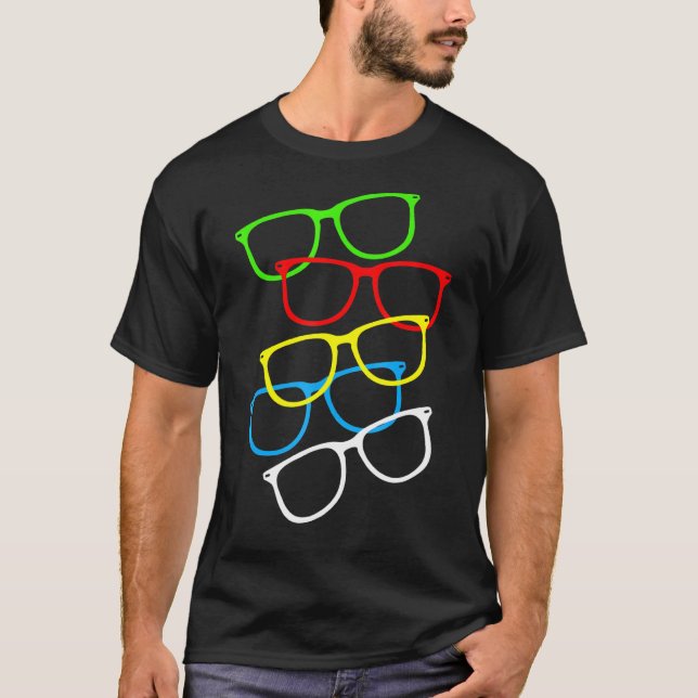 T-shirt Lunettes Hipster Optométriste d'impression Eyeglas (Devant)