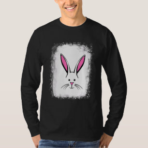 T-shirt Lunettes léopard à visage de lapin blanchies Happy